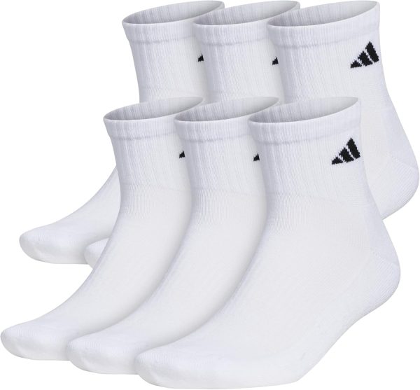 Men's Socks, Athletic Cushioned Quarter 6-Pack, Ankle Fit with Arch Support