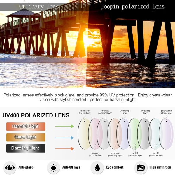 Square Sunglasses Polarized UV Protection Trendy Designer Sun Glasses Men Women - Image 3