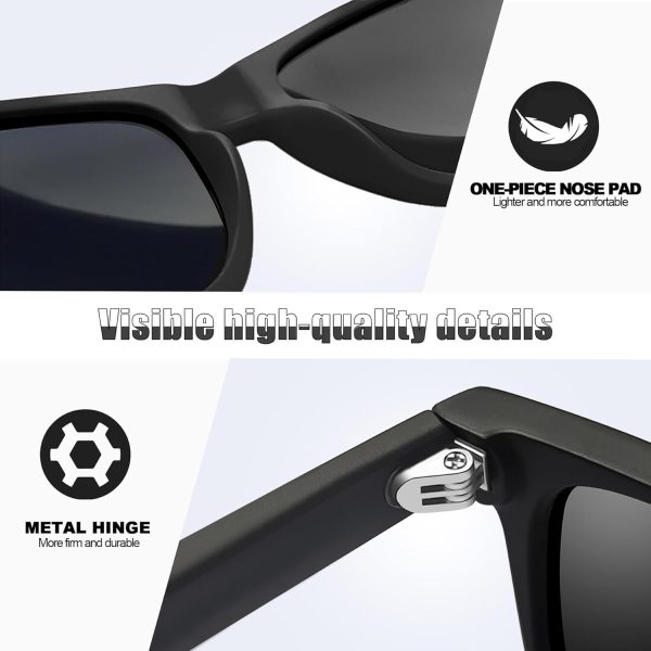 Square Sunglasses Polarized UV Protection Trendy Designer Sun Glasses Men Women - Image 4