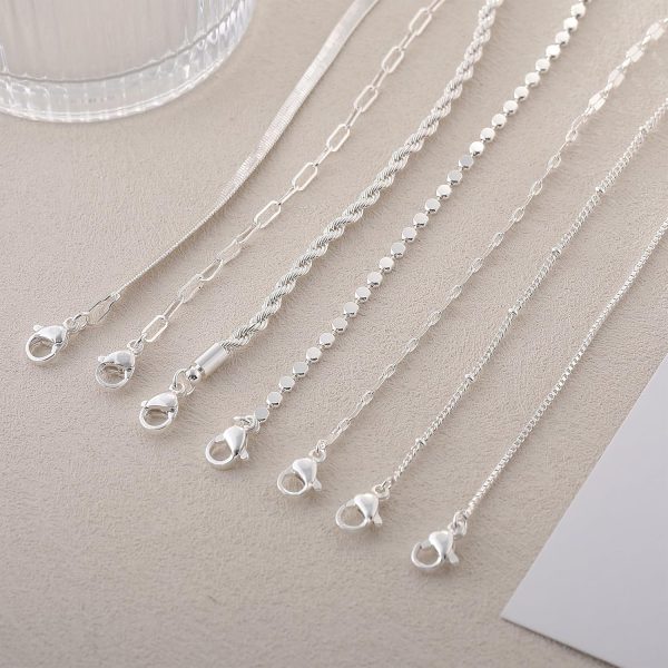 Silver Bracelets for Women Trendy Waterproof Silver Dainty Bracelet Stack Adjustable Layered Bracelet Set Minimalist Fashion Jewelry - Image 4