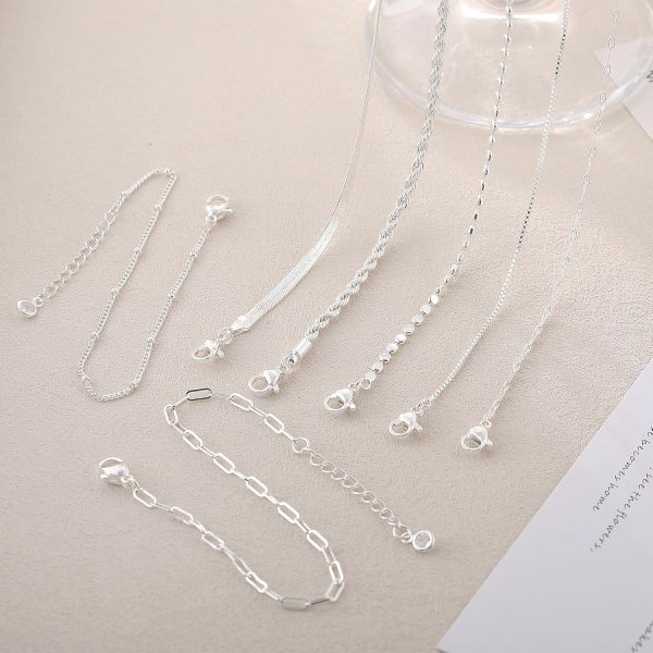 Silver Bracelets for Women Trendy Waterproof Silver Dainty Bracelet Stack Adjustable Layered Bracelet Set Minimalist Fashion Jewelry - Image 5