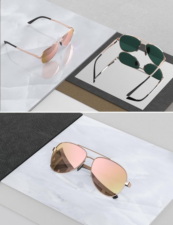 Aviator Sunglasses for Men Women Polarized - UV400 Protection, Stylish Shades, Driving, Outdoor Activities - Image 3